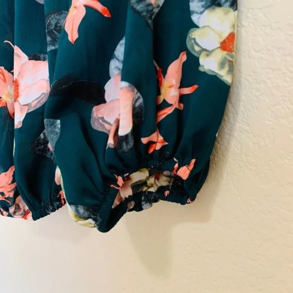 Philosophy Green top women Floral Off The Shoulder Blouse size XS
